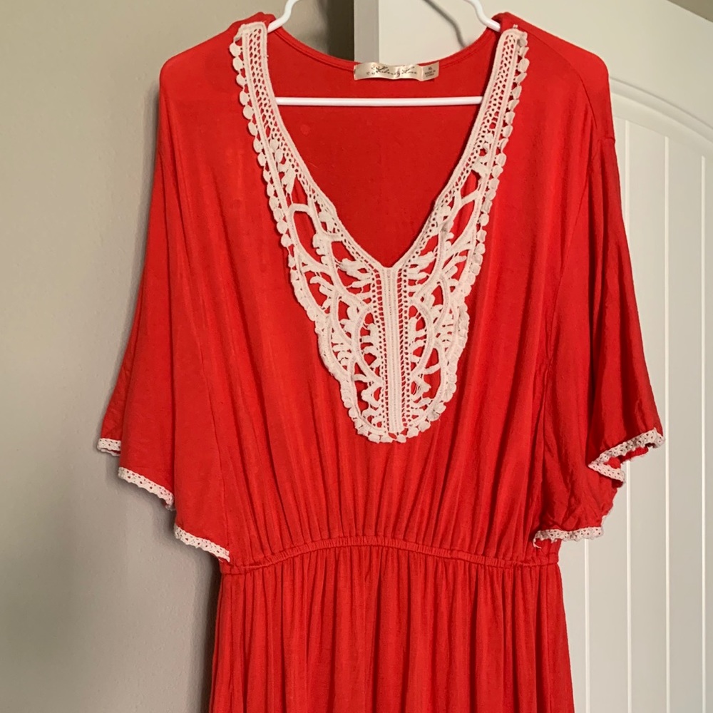 Coral & Crochet Swimsuit Coverup
